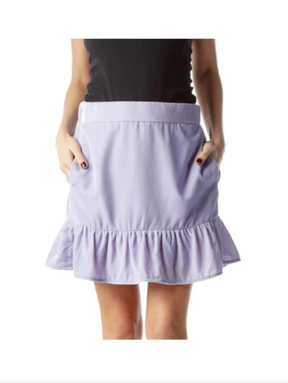 J. Crew Peplum Velvet Skirt in the color Lavender Thistle Size Large